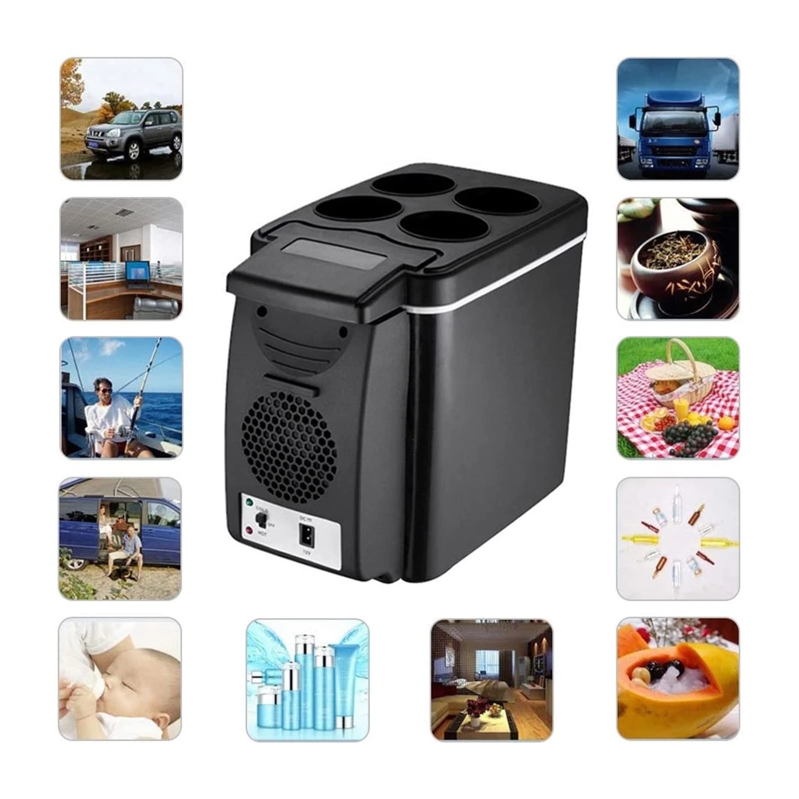 Refrigerador de Coche Refrigerador de 12V 6L Refrigerador de Caja de Hielo de 45W para automóvil Refrigerador portátil de 6 litros Mini refrigerador de automóvil Caja de refrigera