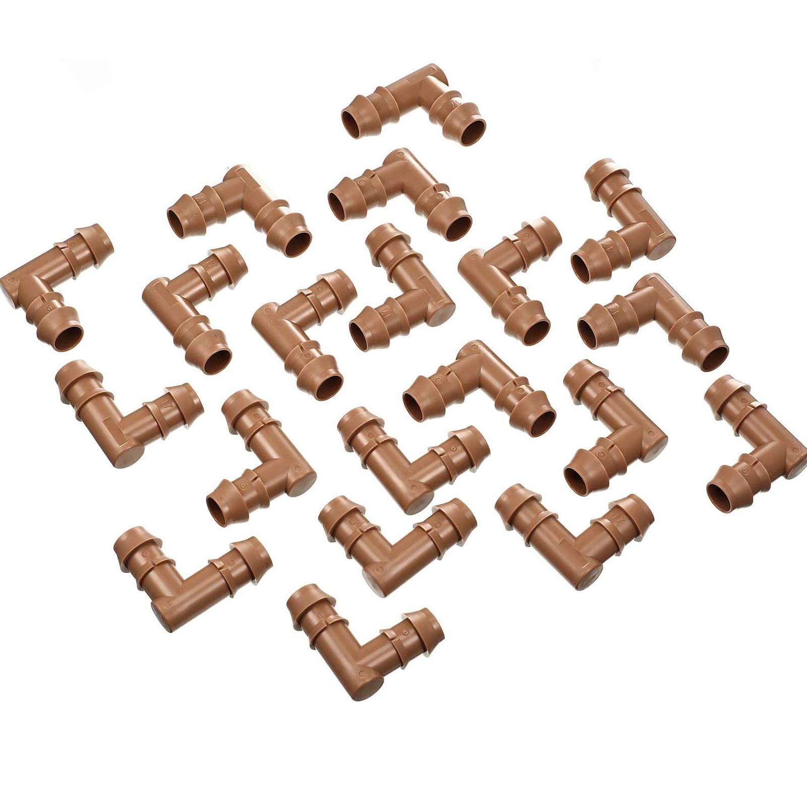 Boao 20 Packs 1/2 Inch Drip Irrigation Fittings, Barbed Connector, Elbow