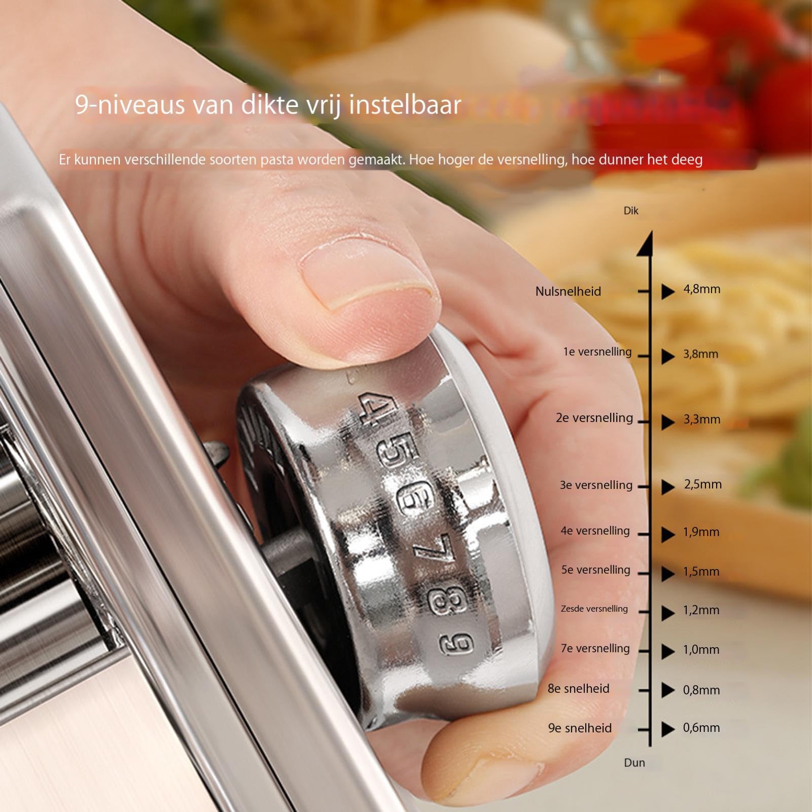 Macchina per pasta - Pasta a mano, Pasta manuale, 9 opzioni di amido