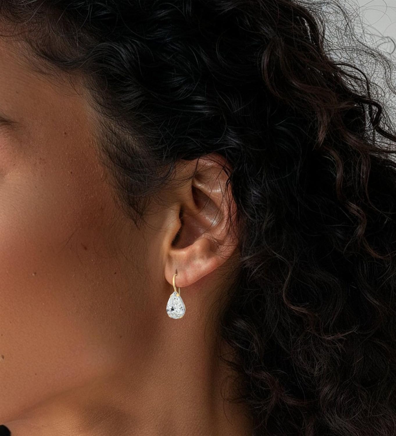 Yellow Gold Plated Gemstone Teardrop Earrings – Small Dainty Birthstone Earrings for Women - Yellow Gold Plated over Silver Dangle Earrings