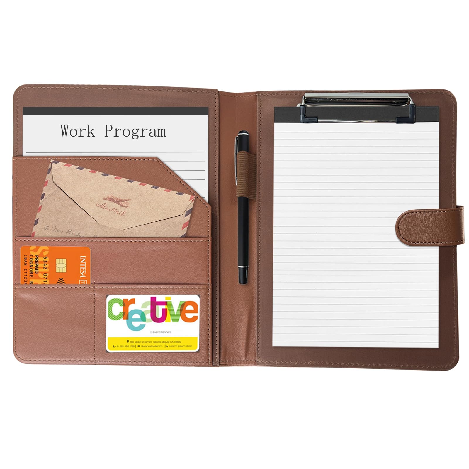 Mymazn Padfolio Portfolio Folder, Faux Leather | Ubuy - View #9