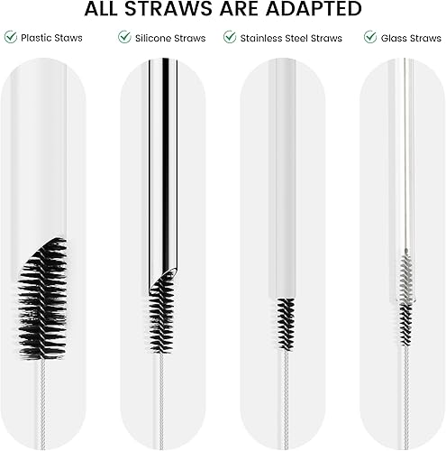 Miniatura 3 de Juego de 10 cepillos limpiadores de pajitas, juego de 10 cepillos para popotes extra largos de 10 pulgadas para vaso, taza para beber, botella de