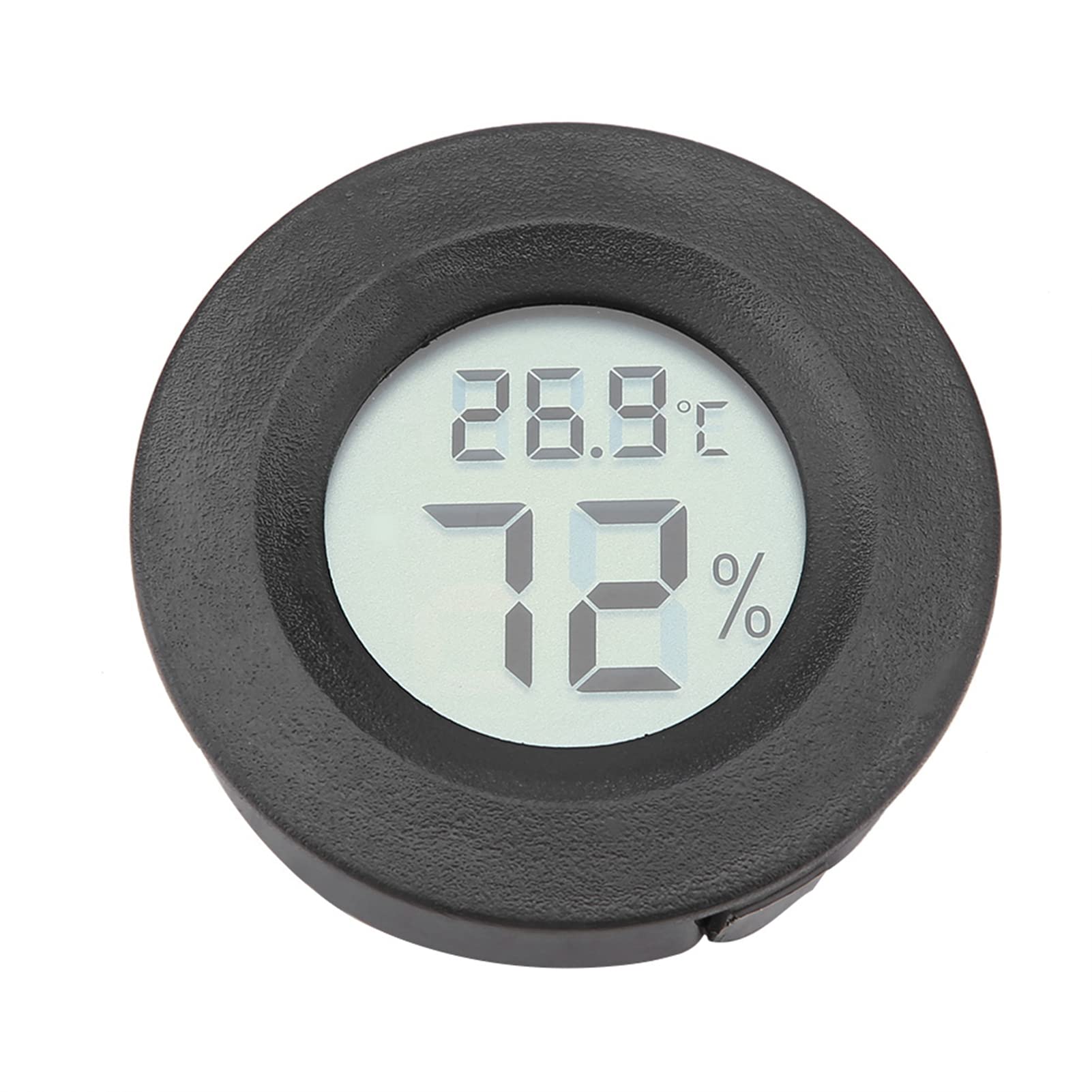 Mini Cyfrowy Termometr Higrometryczny Wewnętrzny Monitor Temperatury Powietrza Z Dużym Wyświetlaczem Lcd I Podświetleniem Dla Gadów (Czarny)