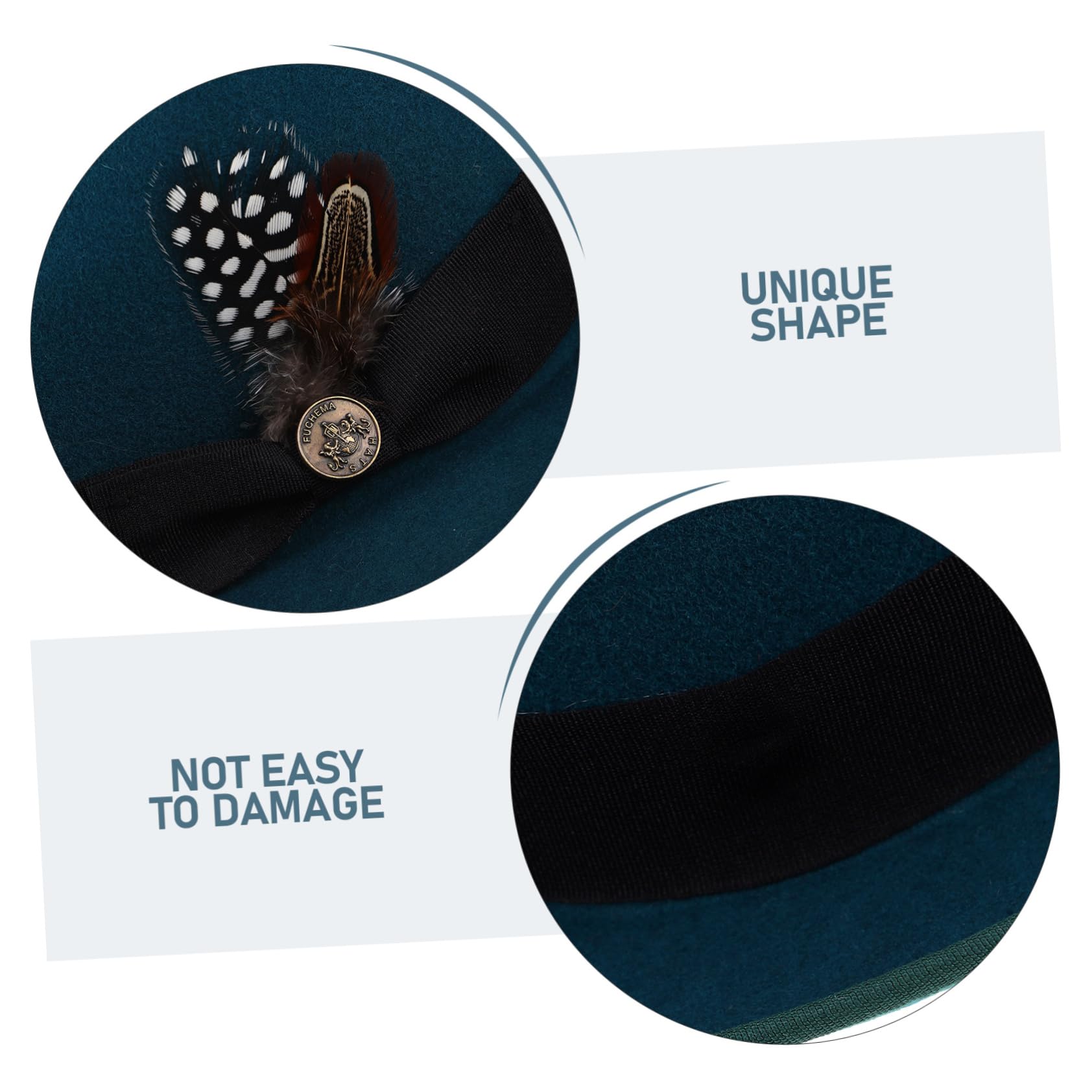 PartyKindom Sombrero De Lana Sombreros De Fieltro para Hombre Vaquero De Fieltro Negro De Vaquero De para Hombre Fedora Clásico De Green