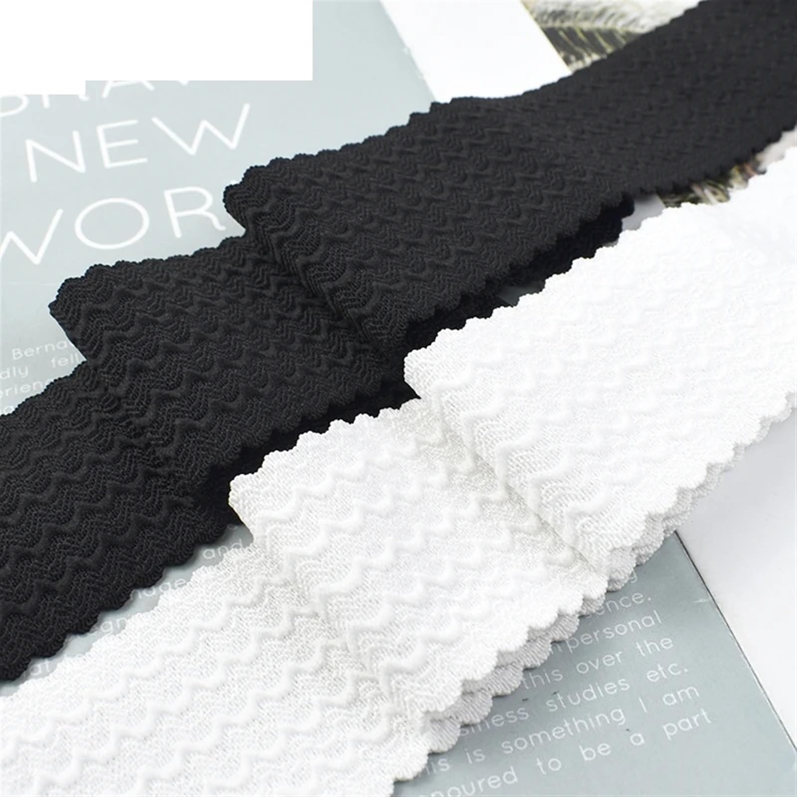 Bande Elastiche 3/5/10M 40/50/60/70mm Larghezza Elastici Gonna Pantaloni Cintura Nastro di Gomma Fai da Te Vestiti Accessori Cucire(Black,10Meters,70mm)