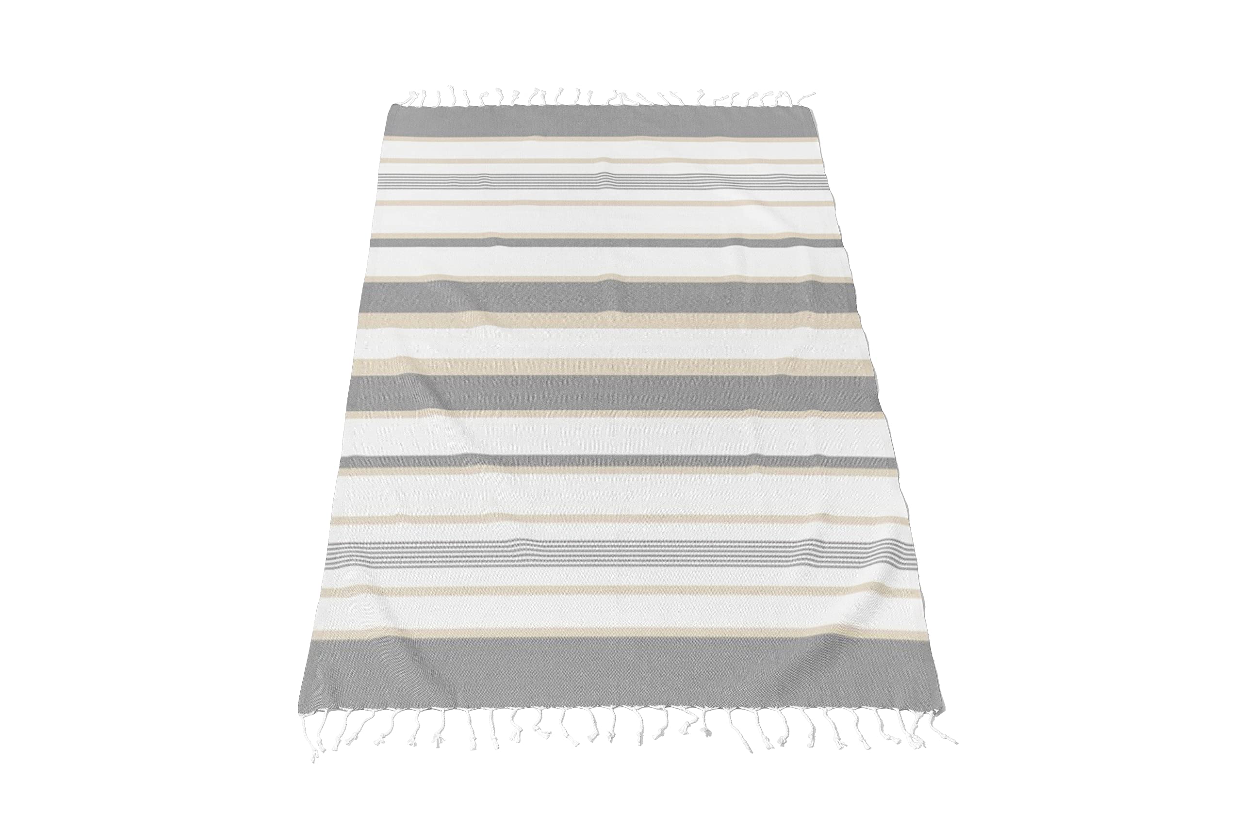 Paréo Fouta En Coton Recyclé Unisexe 90x170 Cm - Serviette Absorbante Pour Plage, Piscine, Peignoir Léger, Franges