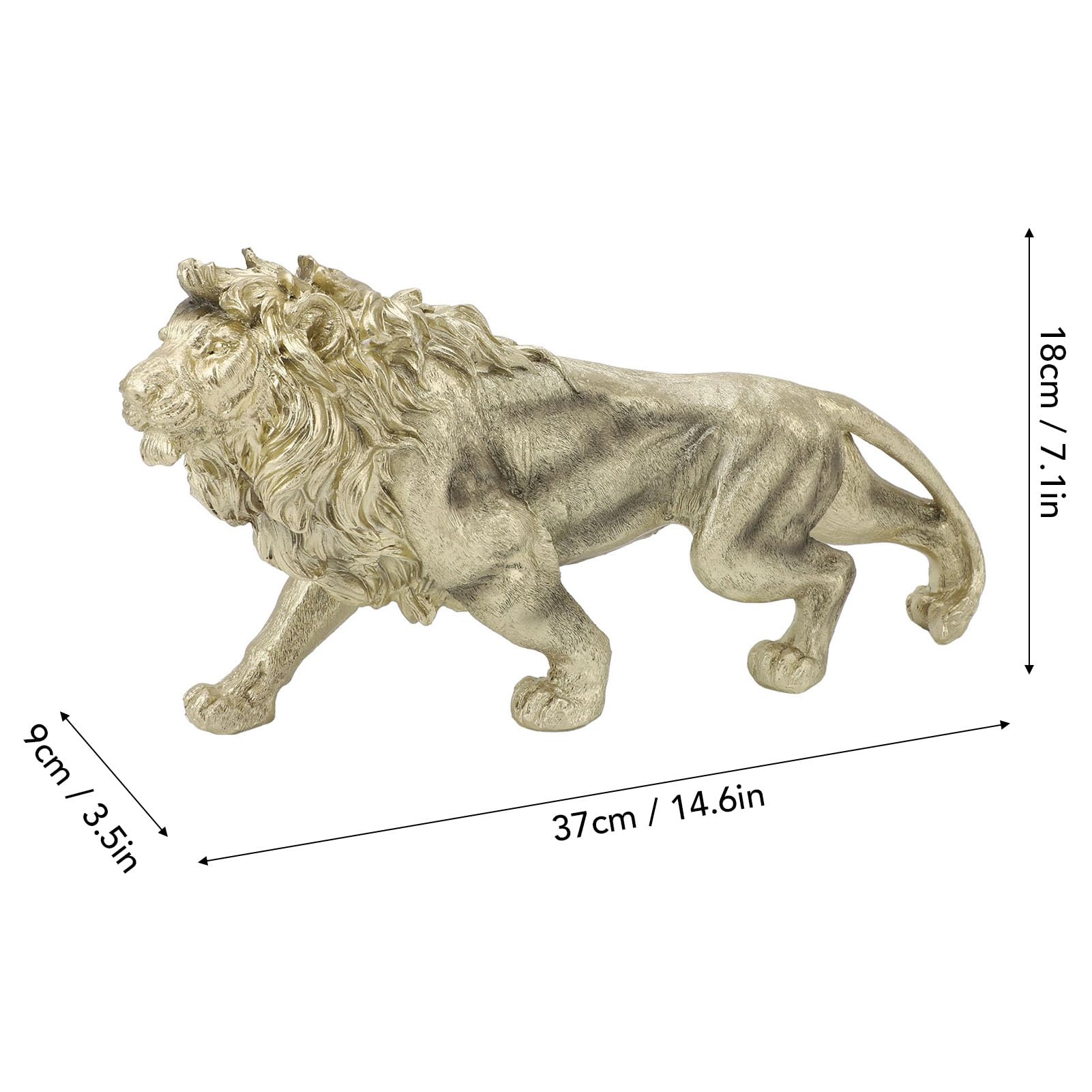 Pyhodi Statua di una Statuetta di Leone Forte, Decorazione per Ufficio, Casa, Scrivania, Scultura di Animali in Poliresina Fatta a Mano, Decorazione di Arte Moderna, Figurine da