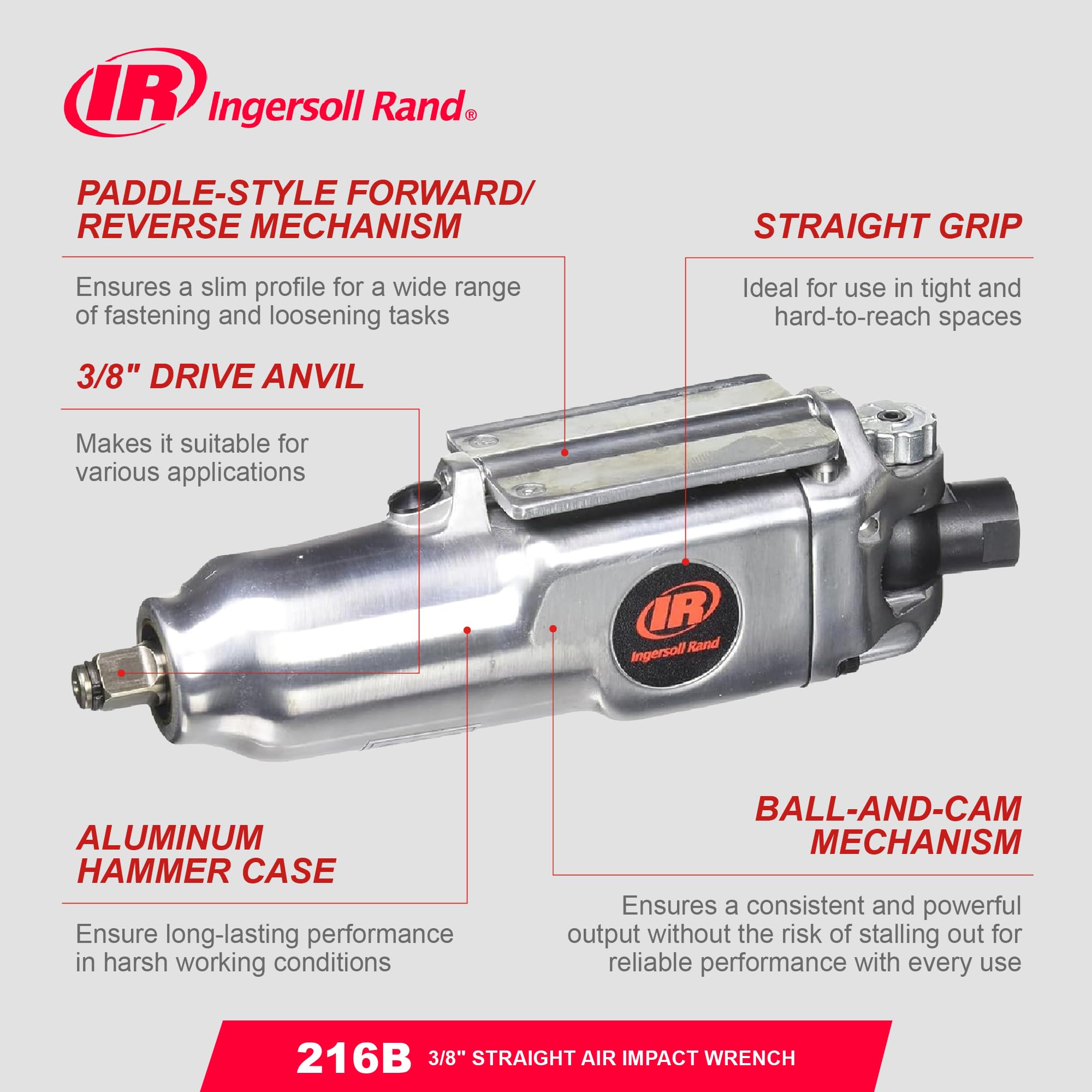 Ingersoll Rand 216B Air Impact Wrench - 200 ft-lbs Torque -6