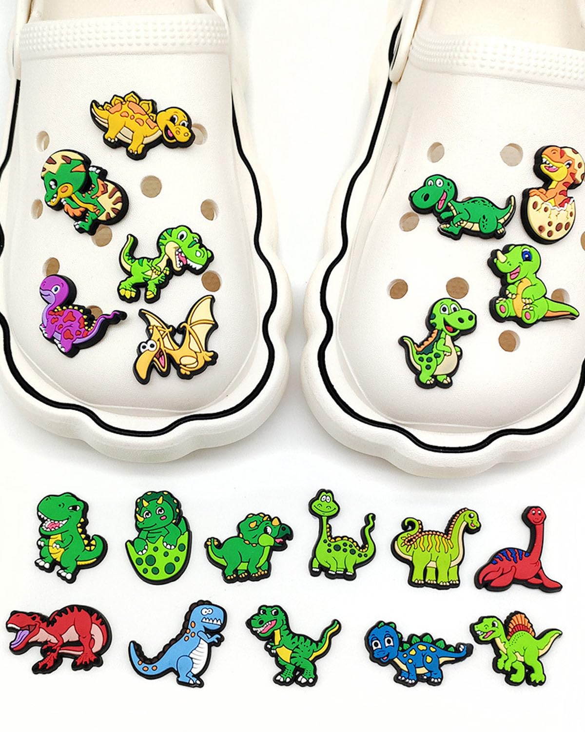 Adornos para zapato Crocs Charms Dinosaurio Pins Jibbitz Decoración de Zapatos para Sandalias de Zueco