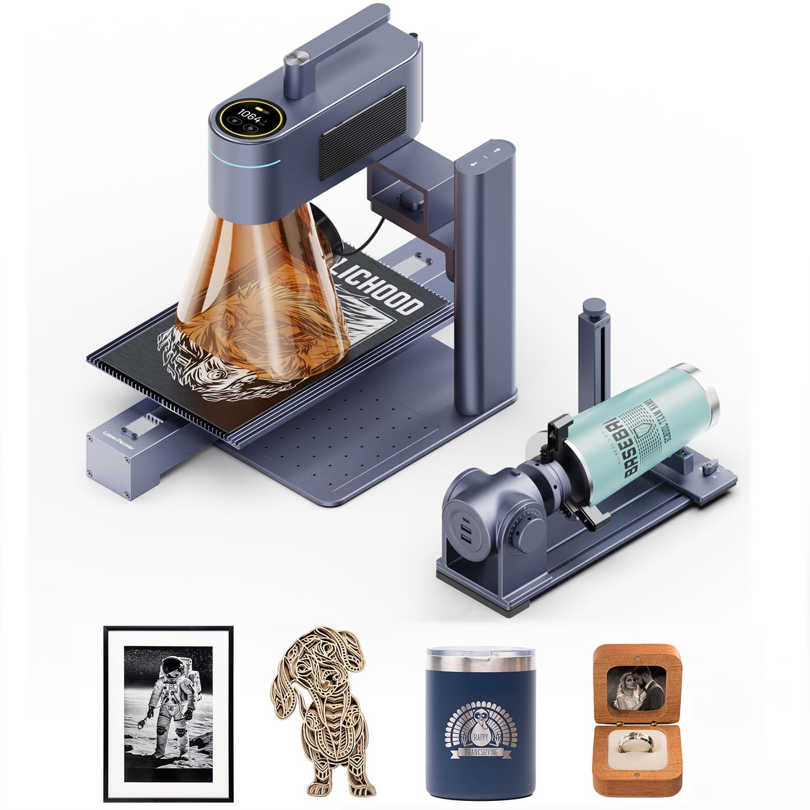 LaserPecker LP4 Portable 10W Dual-Laser Engraver with Rotary