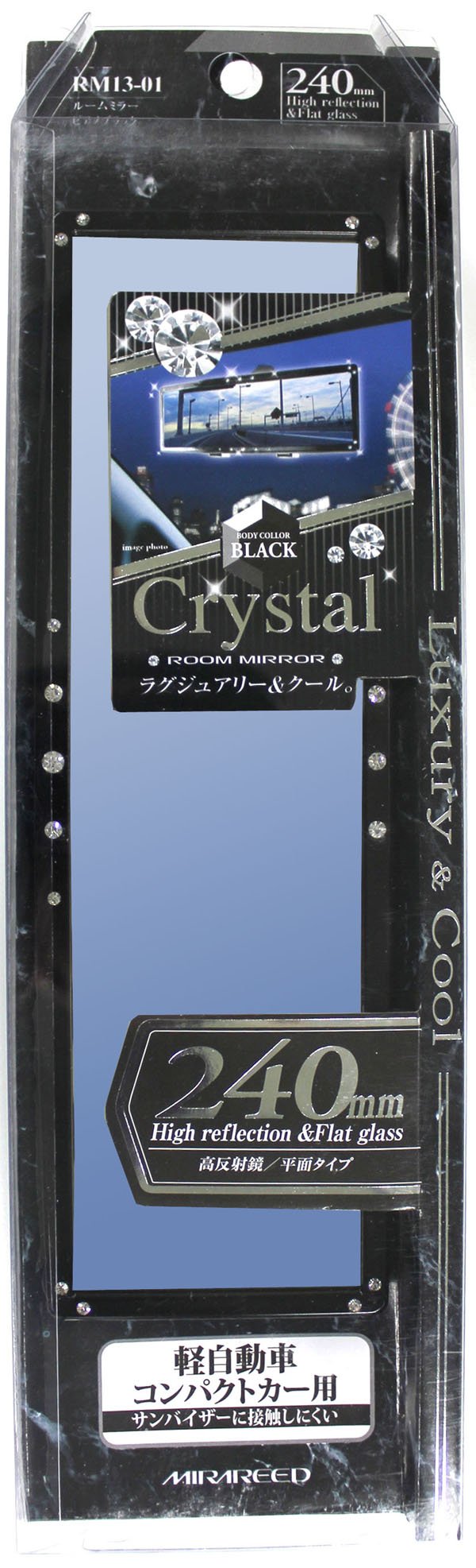 Amazon | ミラリード 車内用品 ルームミラー クリアストーン 240mm