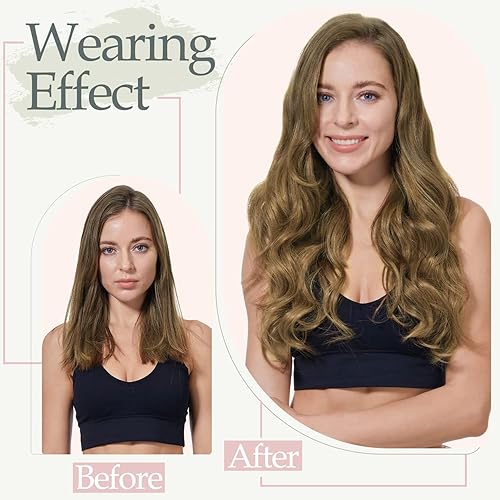 Miniatura 6 de S-noilite 12 extensiones de cabello con clip de 22 pulgadas, extensiones de cabello largo y lacio para mujer, extensiones de cabello sintético suave