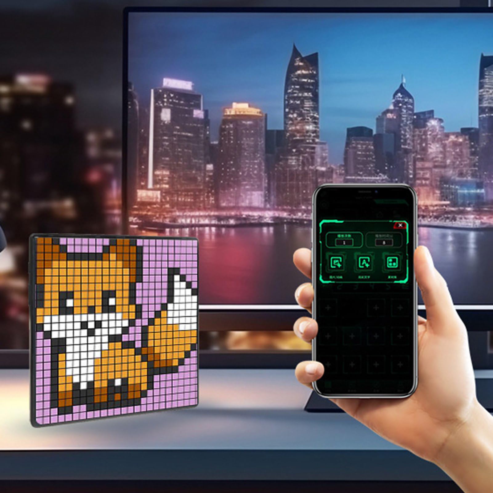 Pantalla de Píxeles LED Programable Pantalla de 10,6 Pulgadas con Modo de Música y Herramientas de Dibujo para Sala de Juegos Material de Aplicación