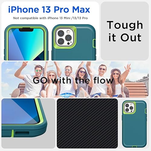 Miniatura 2 de AICase Funda para iPhone 13 Pro Max12 Pro Max con protector de vidrio, protección contra caídas de alta resistencia, cuerpo completo, a prueba de