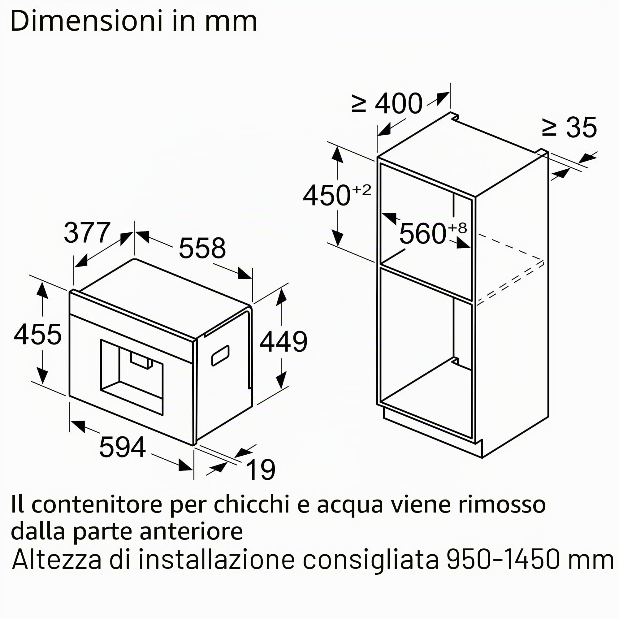 Neff CL4TT11N0, N90, macchina da caffè da incasso, display Full Touch TFT a colori e grafico