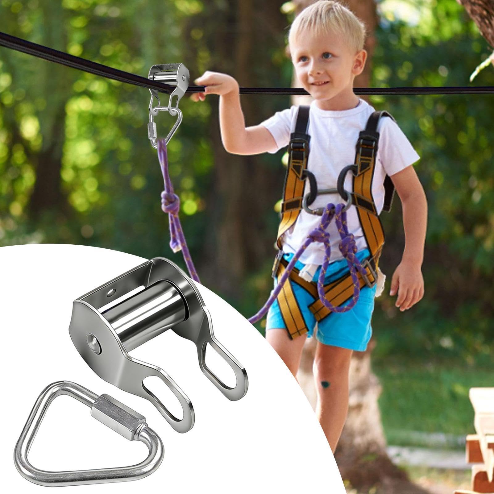 Slacklines Seilrolle Slider Outdoor Seilrutsche Set Slacklines Rollensystem, Wetterfest Für Verschiedene Gelände, Einfache Montage Für Garten Camping, Spielzeug Für Kinder Und Familien