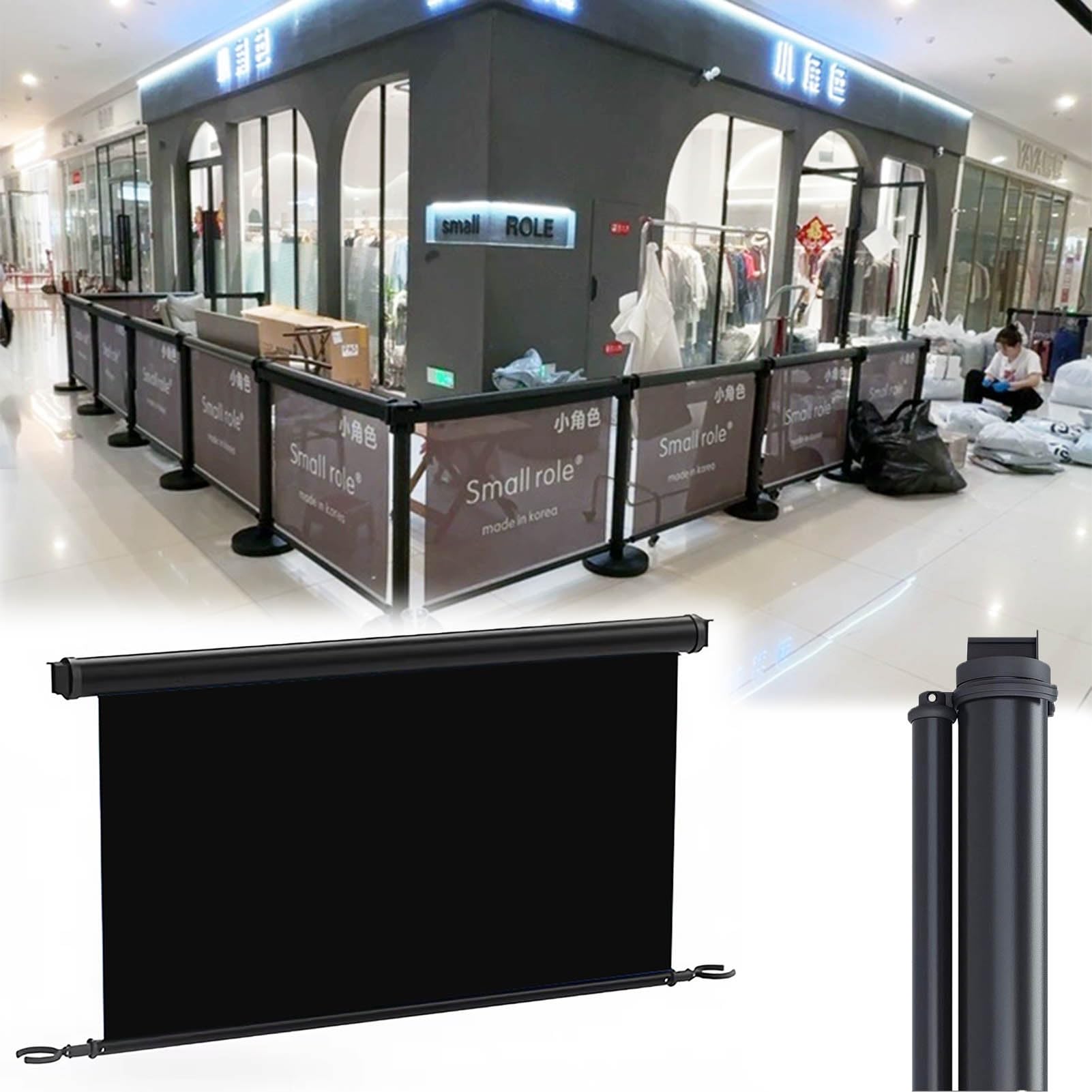 Barreras de póster de control de multitudes, exhibición de carteles impresos comerciales, soporte para letreros de rodillo, divisor de línea de cola, sistema modular de fácil conexión