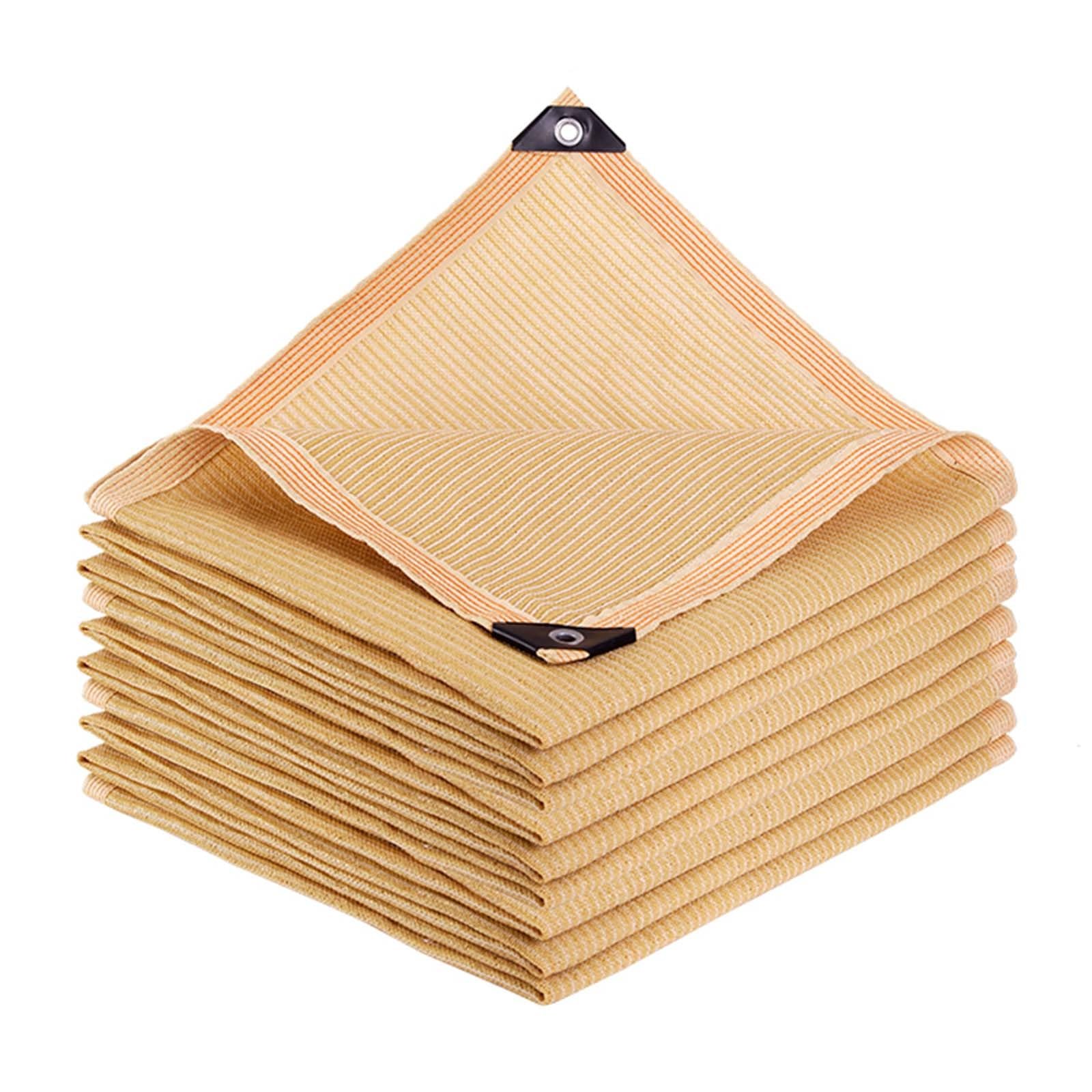ALDNMBR Beige 85% Uv-protective Shade Fabric, Breathable Shade Net, With Reinforced Eyelets, Sunshade Cover, Highly Weather-resistant, Beige 3x3.0m(9.8x9.8ft)