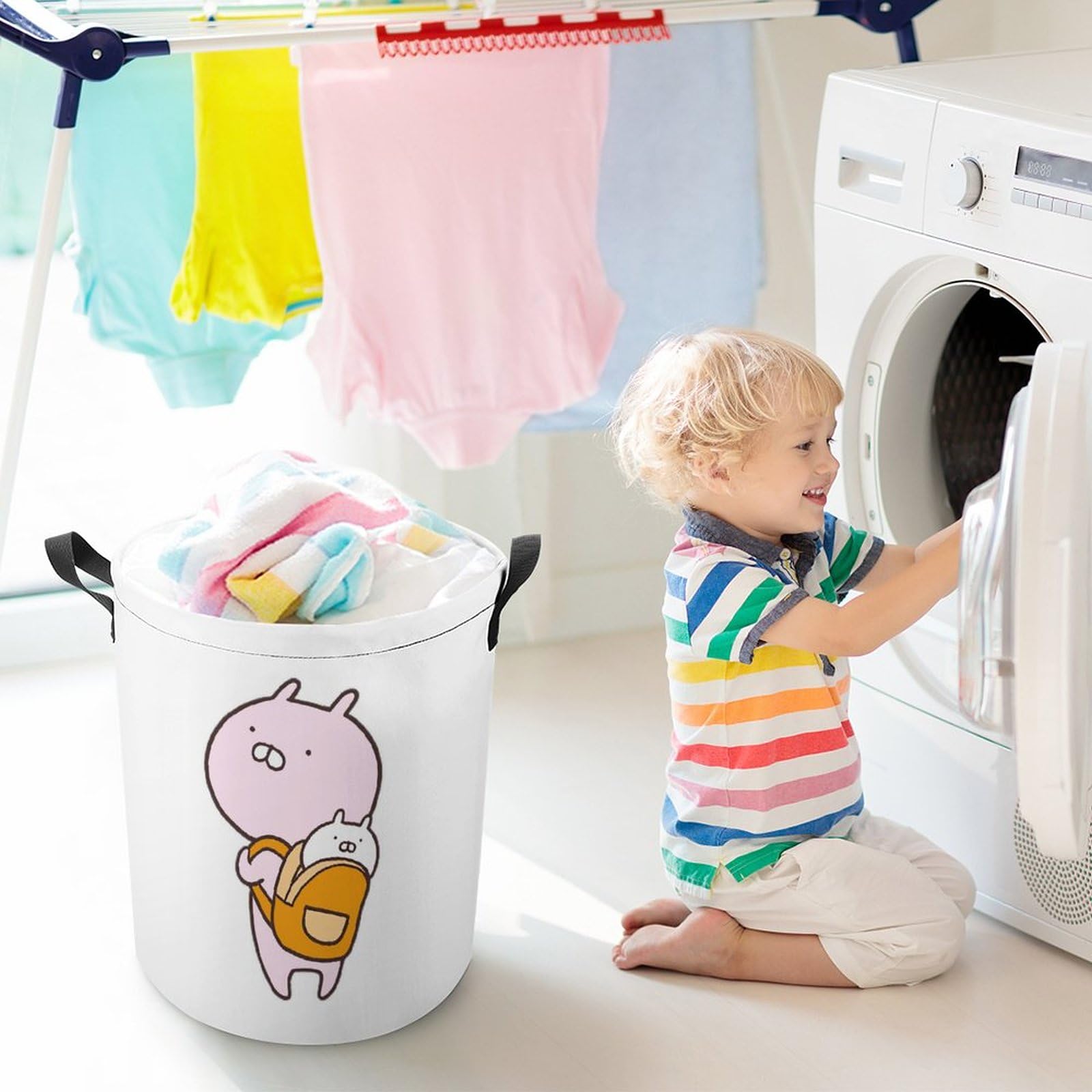 Amazon｜うさ まる ランドリーバスケット ランドリーかご 洗濯ボックス