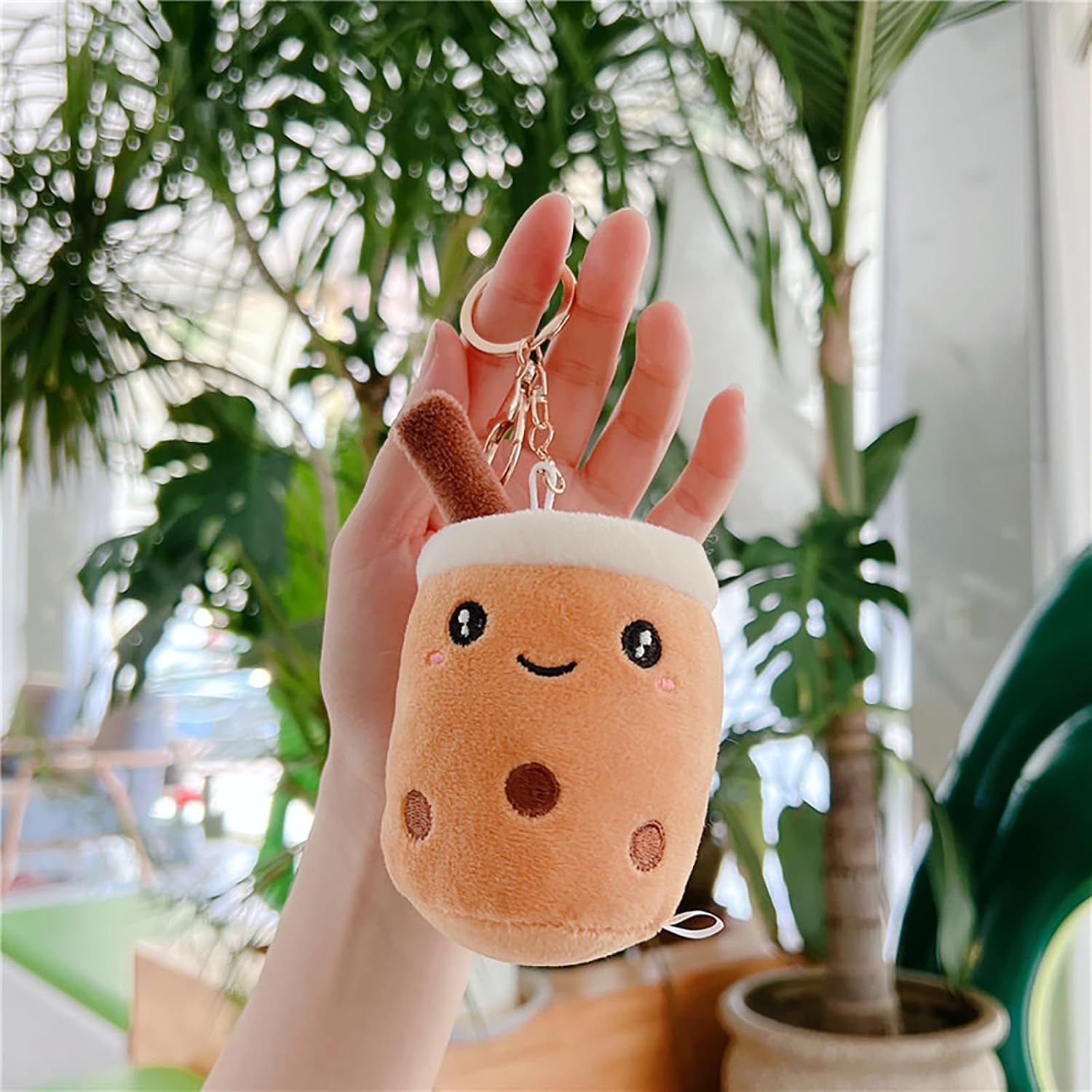 Boba Plush Keychain Charm Accessories Cute Boba for Backpack, Handbag, Purse, Car Keys Keychain for Tote Bags