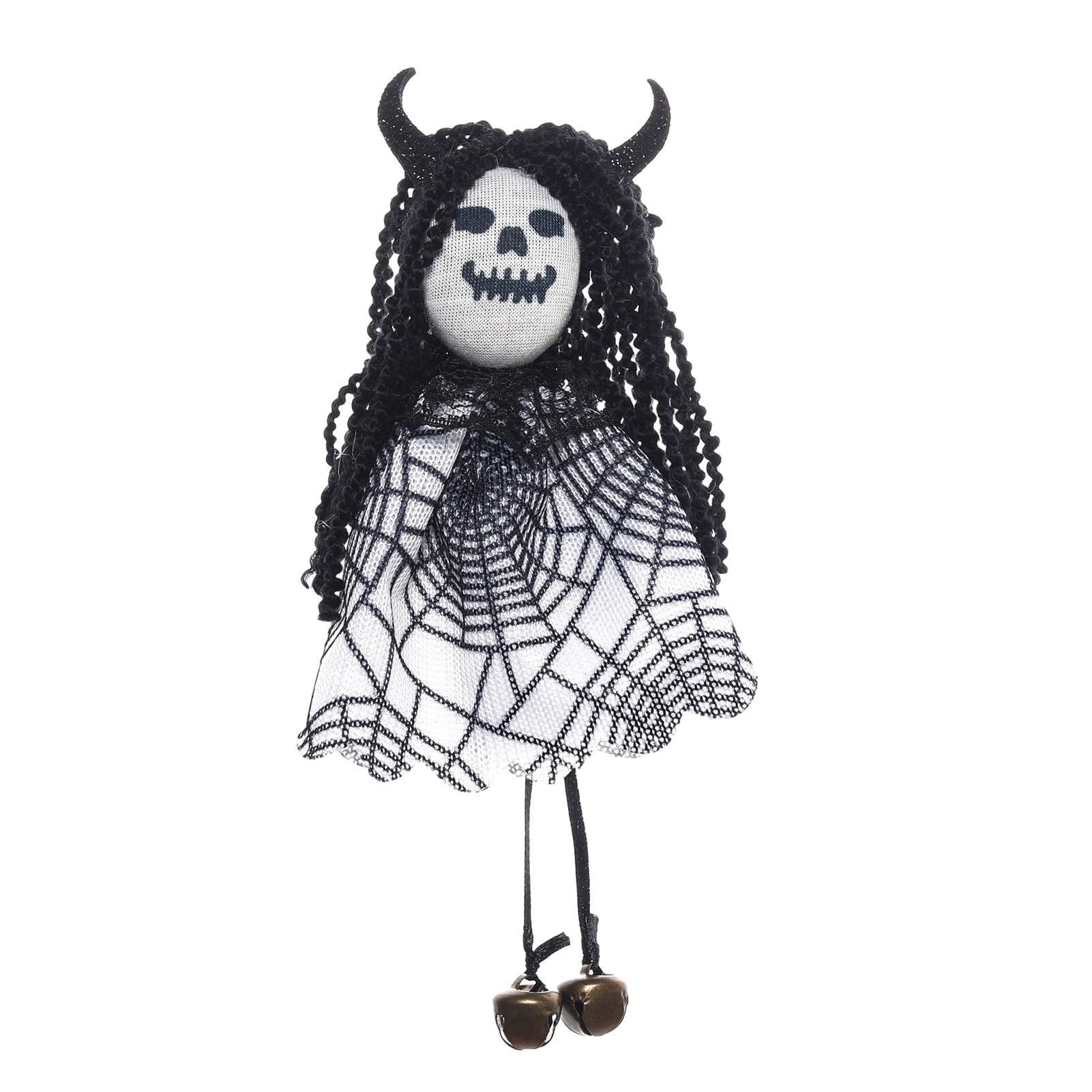 RetroNest Halloween Ghost Pumpkin Witch Figurine,Spooky Doll Ornament For Shelf Table Party Hanging Pendant Home Trick Or Treat Decor Gift White