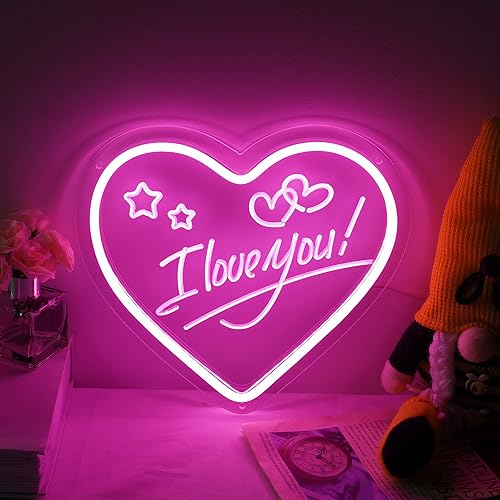 Miniatura 5 de Letrero de neón con texto en inglés "I Love You" para decoración de eventos, letrero de luz de neón LED para patio, jardín, hogar, decoración de