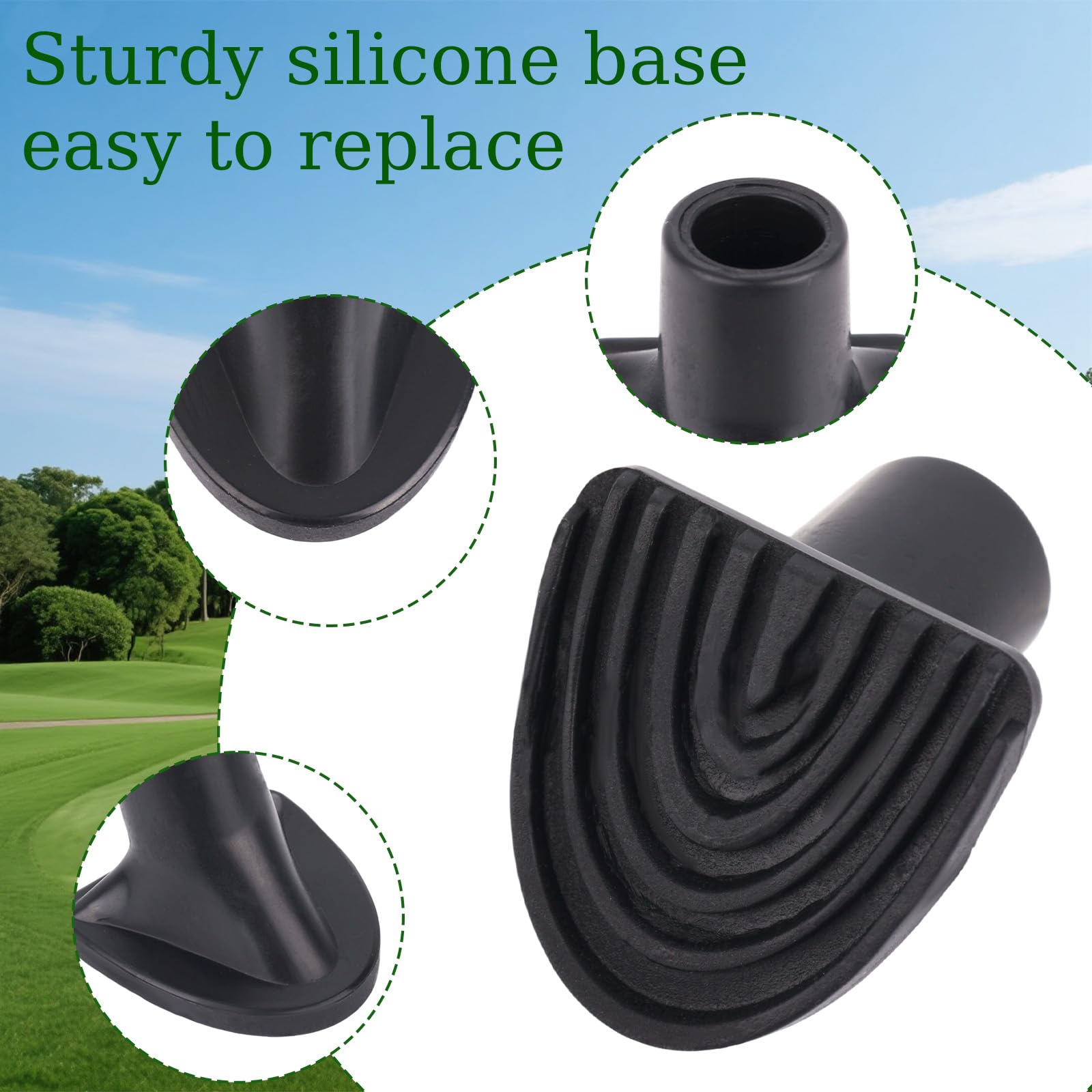 Penitue 2pz Supporti Sacche da Golf, Piedini di Ricambio in Silicone per Supporti per Sacche da Golf Presa Forte Facile Installare Accessori Durevoli