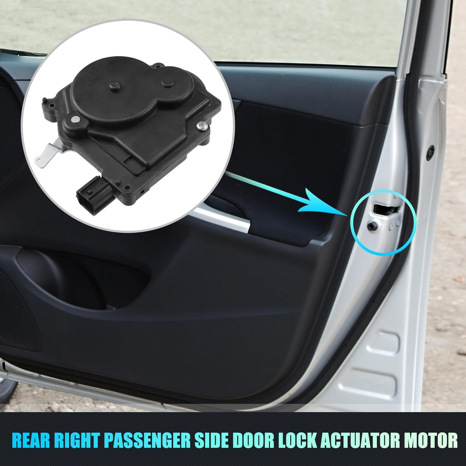 X AUTOHAUX Replacement Rear Right Passenger Side Power Door Lock Actuator Motor for Honda Odyssey 2005-2010 5-Door Side Slide Door Lock Door Latch Actuator Assembly No.72623-SHJ-A21 Black