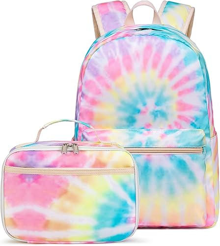 CAMTOP Juego de morral y lonchera para niñas de preescolar y primaria, Teñido amarillo., S, Viajar