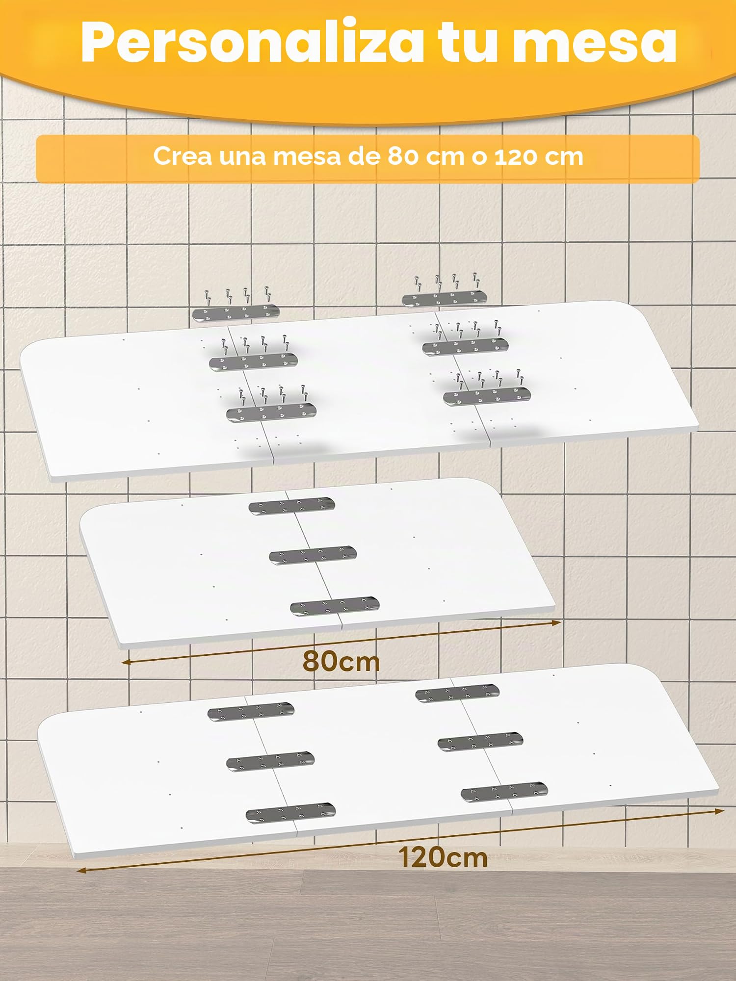 Mesa plegable montada en la pared de 120 x 40 cm