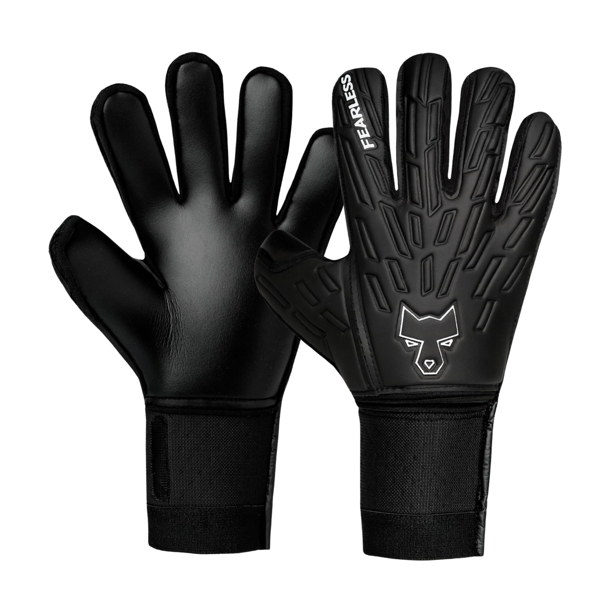 Wolf V Onyx - Guanti da portiere uomo e bambino - Guanti portiere con lattice tedesco - Presa antiscivolo - Taglio negativo - Sensazione seconda pelle