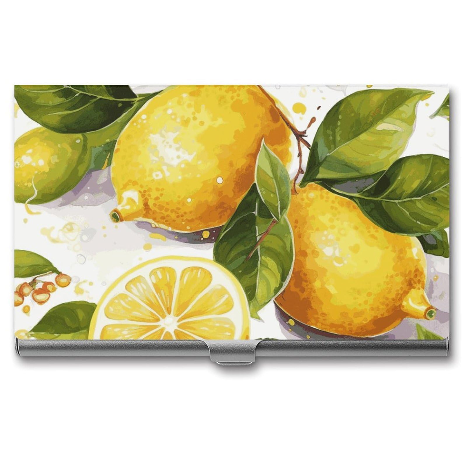 JTREHY Fruits Lemon Business Card Case Convenient to Carry Business Card Dispenser Durable Not Prone to Wear And Tear Business Card Holder for Men & Women