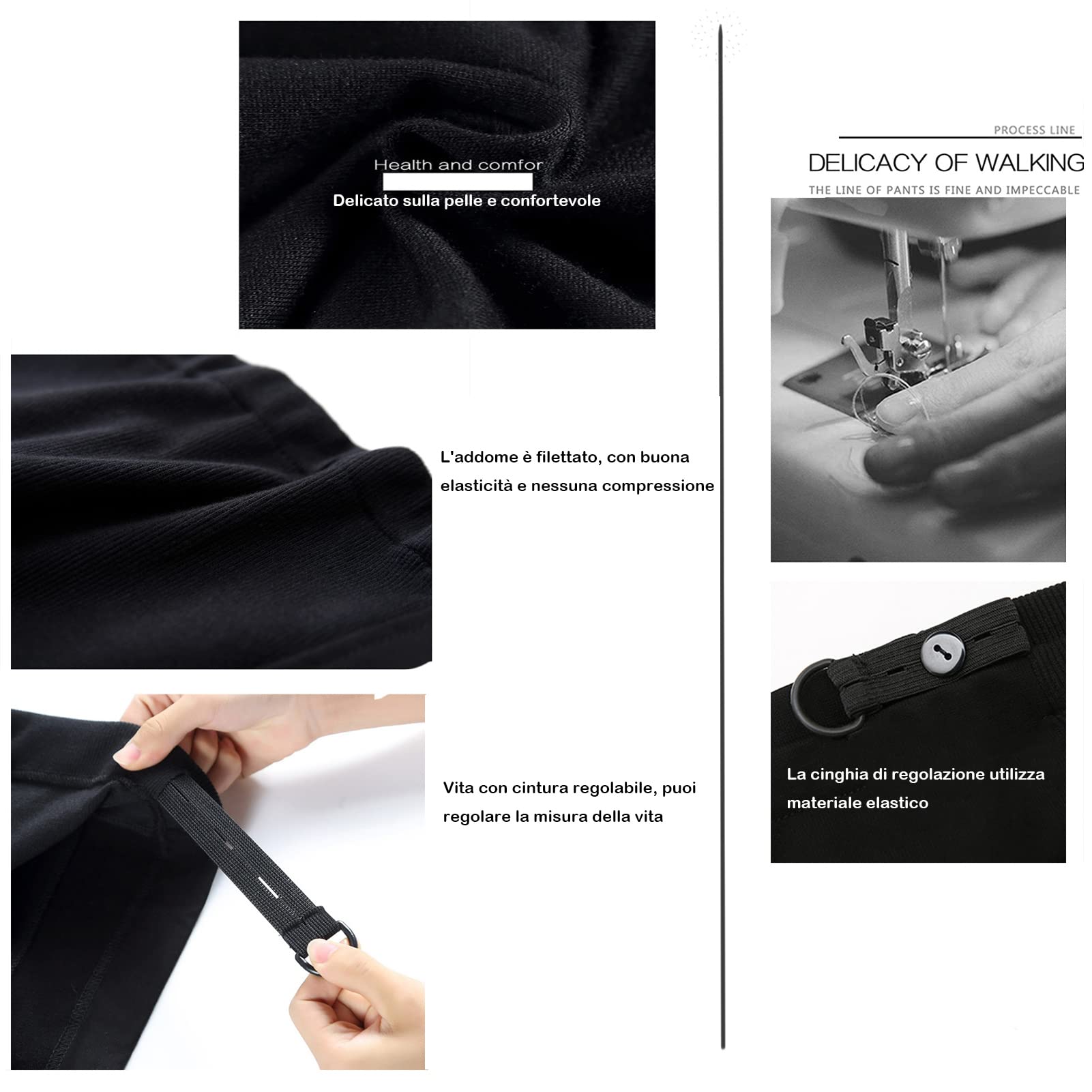 Pantalon de maternité Pantalon Slim Jambe Large Ceinture Ajustable Mode Confortable