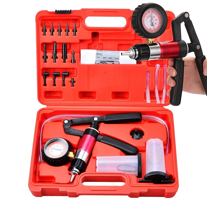 Kit de Sangria de Freios com Bomba de Vácuo Manual e Vacuômetro beduan 23 Peças