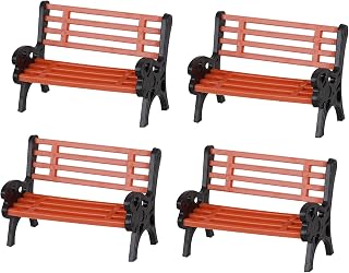 cobee Miniature Dollhouse Bench, Plastic Doll House Bench Mini Park Benches Model Park Bench Dollhouse Furniture Park Street Bench Chair Model for Doll Accessories Decor