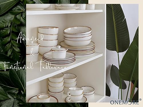 Miniatura 7 de ONEMORE Ramequines de cerámica  12 onzas, juego de 6 tazas para hornear aptas para horno, lavavajillas, cuencos de cerámica para souffle, pastel de