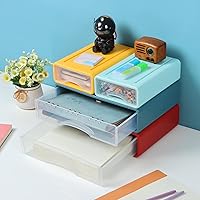 Vista 2 de Cajones de escritorio para papel, cajones apilables de almacenamiento de oficina para escritorio, organizador de manualidades y contenedores