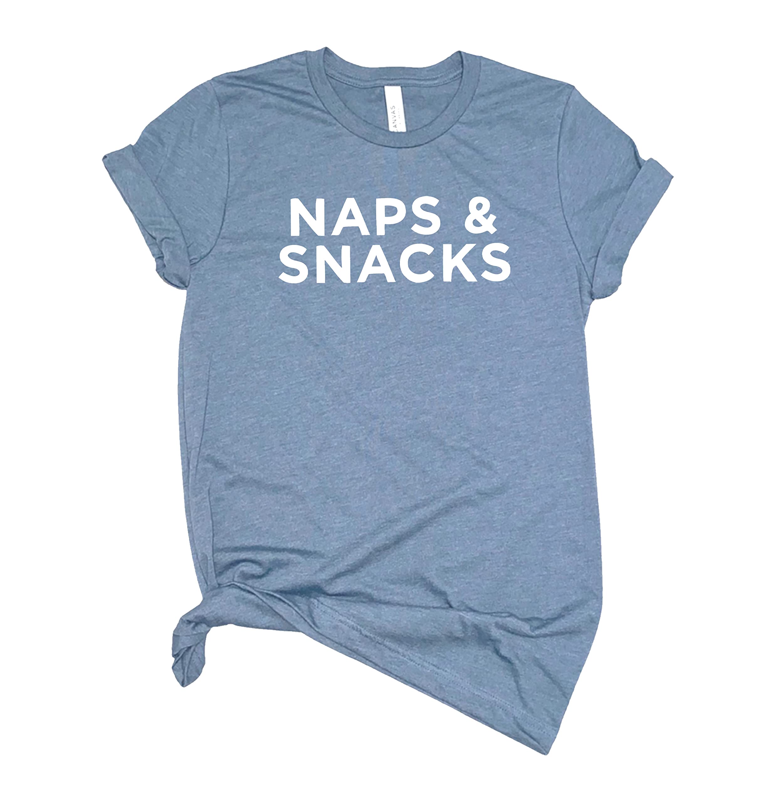 Crafts4uNaps and Snacks T Shirt Womens T-Shirt Casual Top Graphic Tee Short Sleeve Shirt Love Naps Love Food Funny