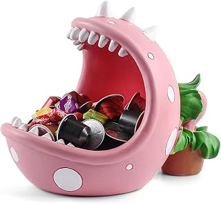 Piranha Plant Large Candy Bowl For Candy Dish Key Bowl Decorative Bowl Home Decorations Indoor Big Mouth Plant (Pink, Extra Large)