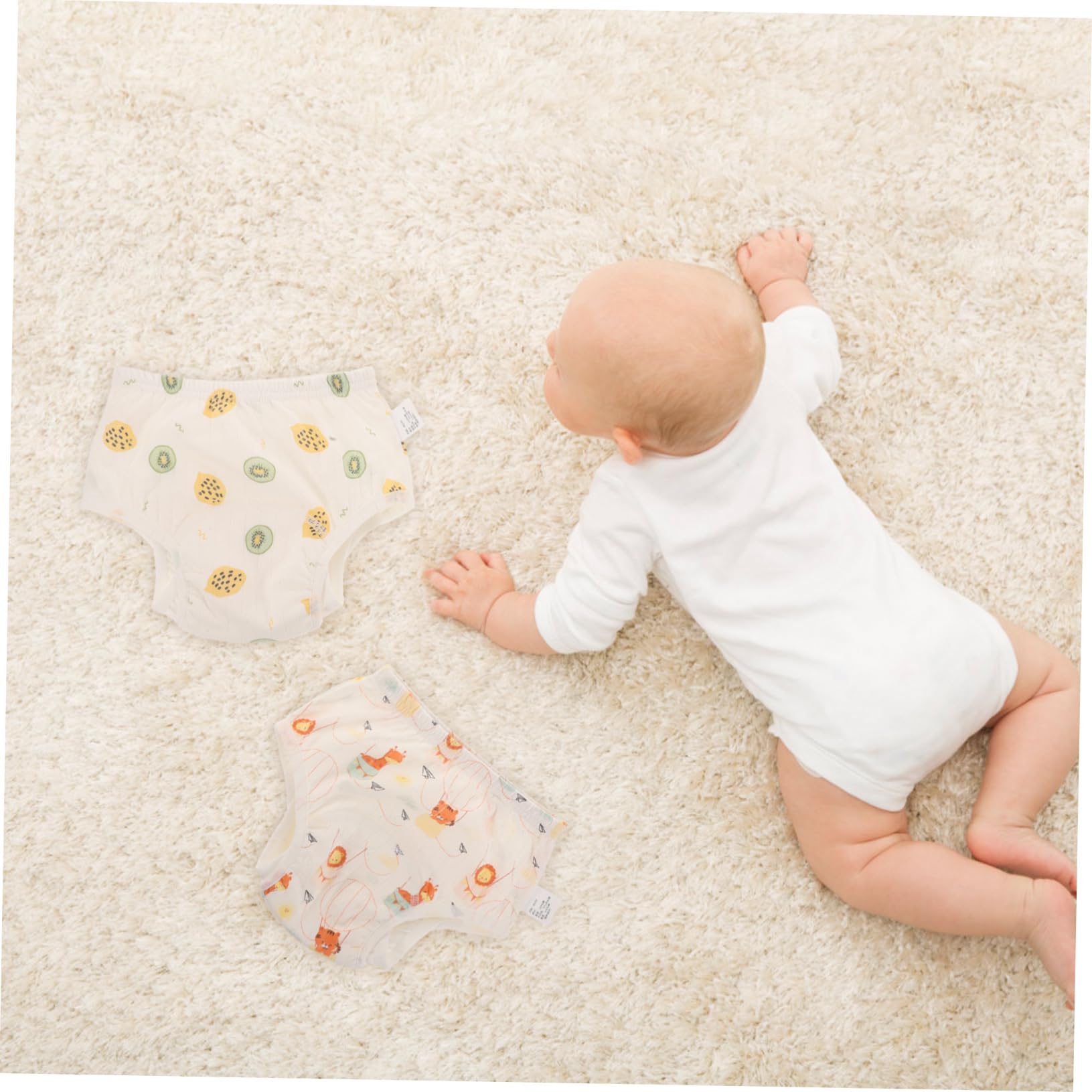 2piezas De Algodón Reutilizables Para Bebés De Pantalones De Entrenamiento Lavables De Absorbentes Adecuados Para Niñas y Niño Niña Diseño Divertido y Transpirable