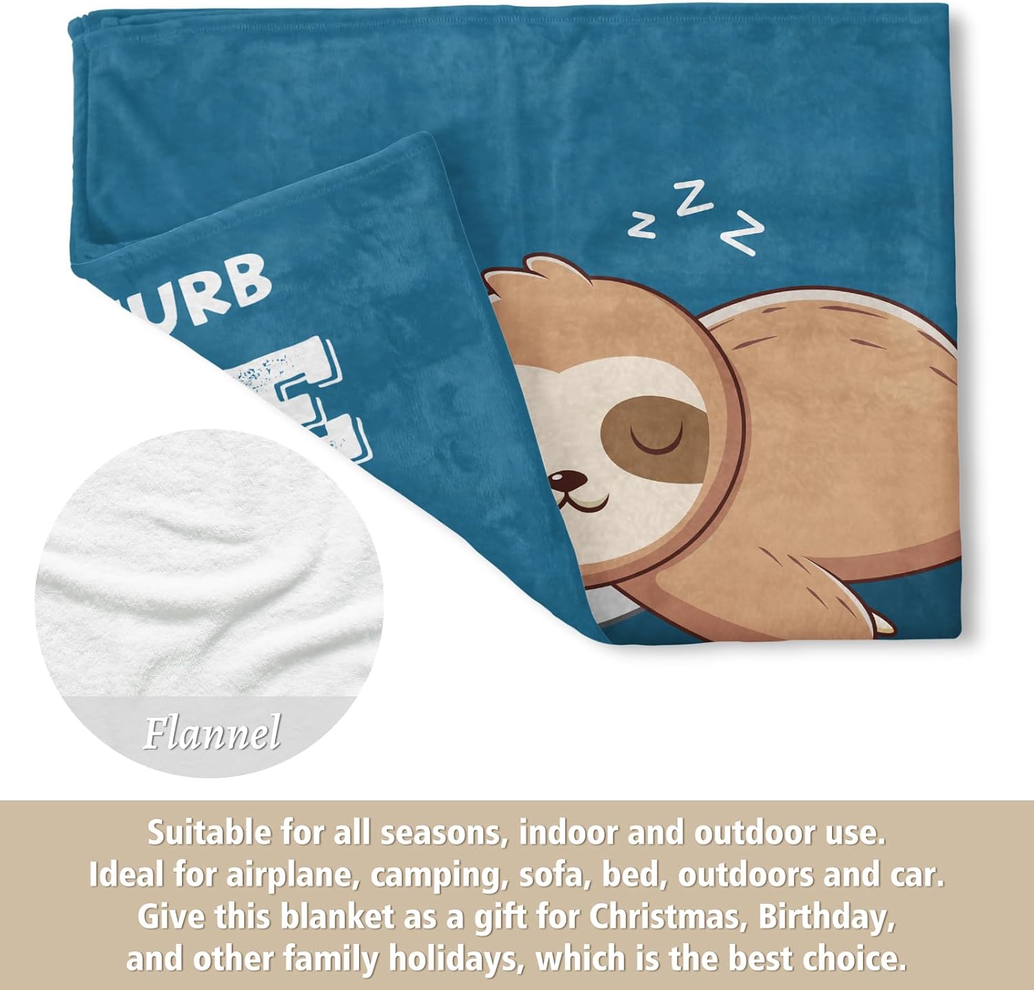 Funny Gifts for Uncle, Uncle is Charging Sloth Blanket, Uncle Birthday Gifts, Gifts for Uncle from Niece Nephew, Uncle Gift for Fathers Day Christmas, Soft Sloth Blanket for Uncle 60"x50" - Image 5