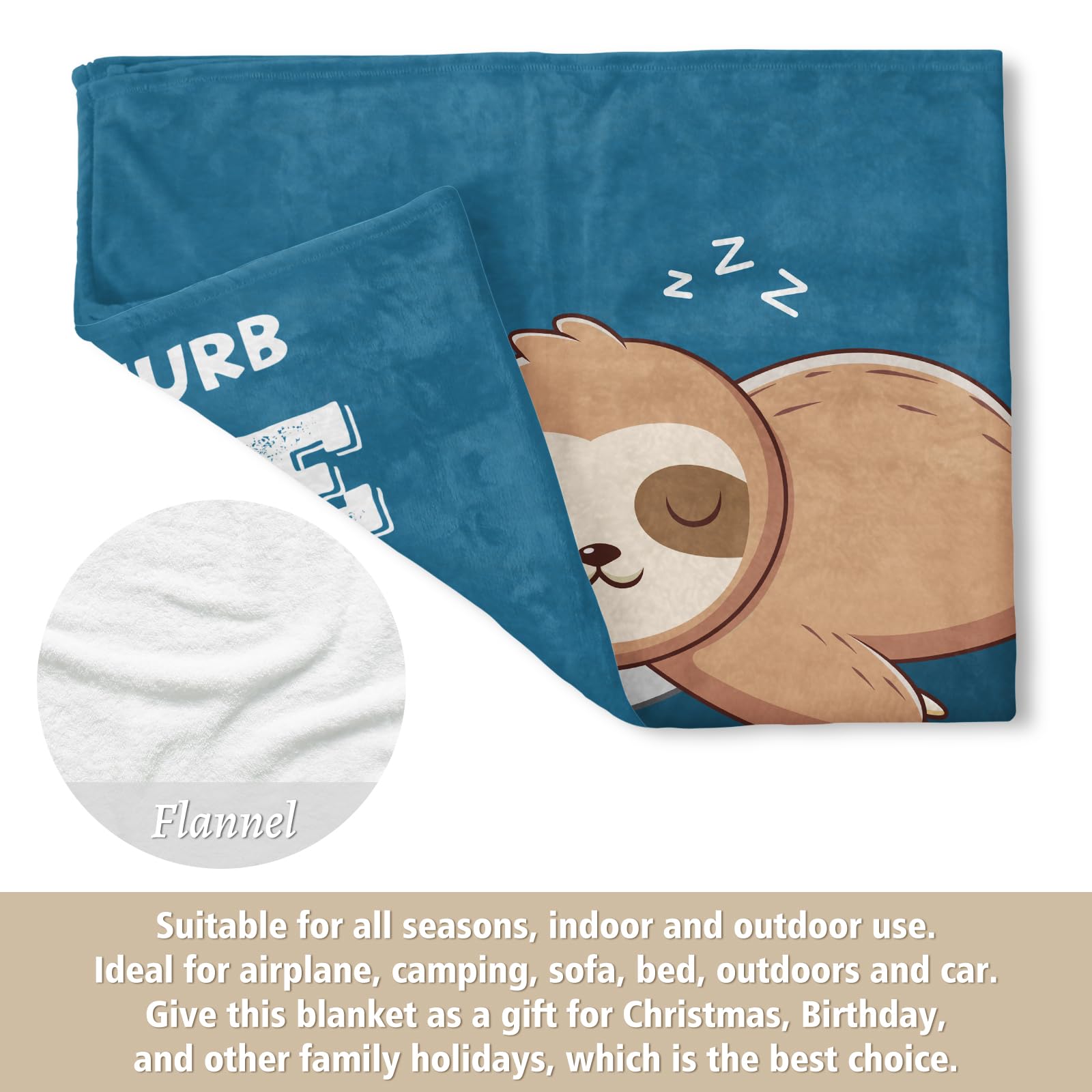 Funny Gifts for Uncle, Uncle is Charging Sloth Blanket, Uncle Birthday Gifts, Gifts for Uncle from Niece Nephew, Uncle Gift for Fathers Day Christmas, Soft Sloth Blanket for Uncle 60"x50"