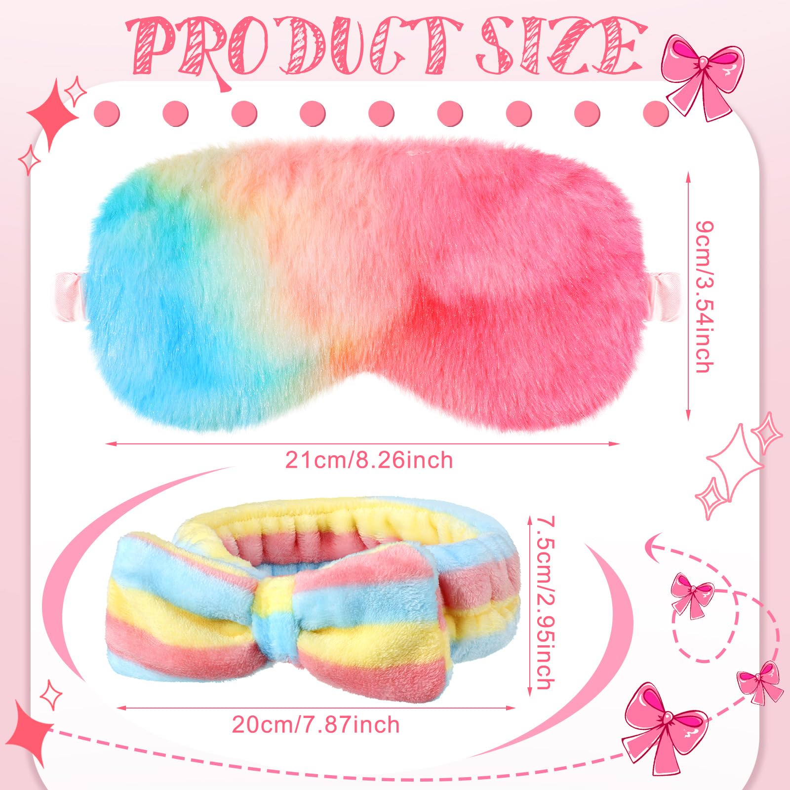 Newcotte 24 accessori per feste per pigiama party per ragazze, include 12 maschere per occhi in