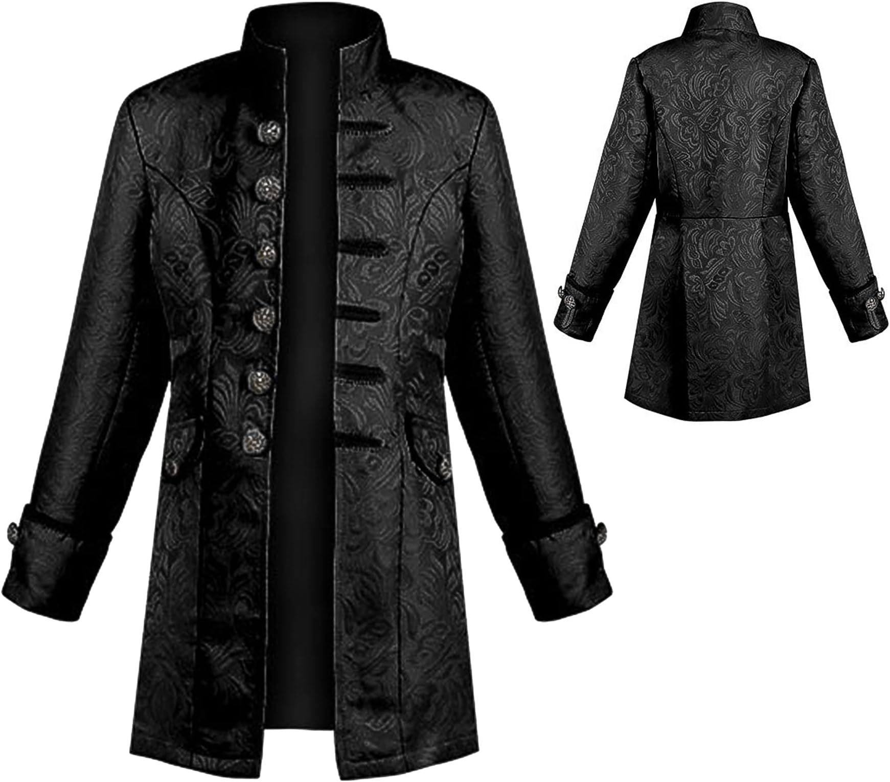 Boy Steampunk Coat Child Medieval Gothic Frock Coat Renaissance Victorian Pirate Viking Costume for Carnival Partit Cosplay Long Sleeves Vintage Boy Jacket - Child