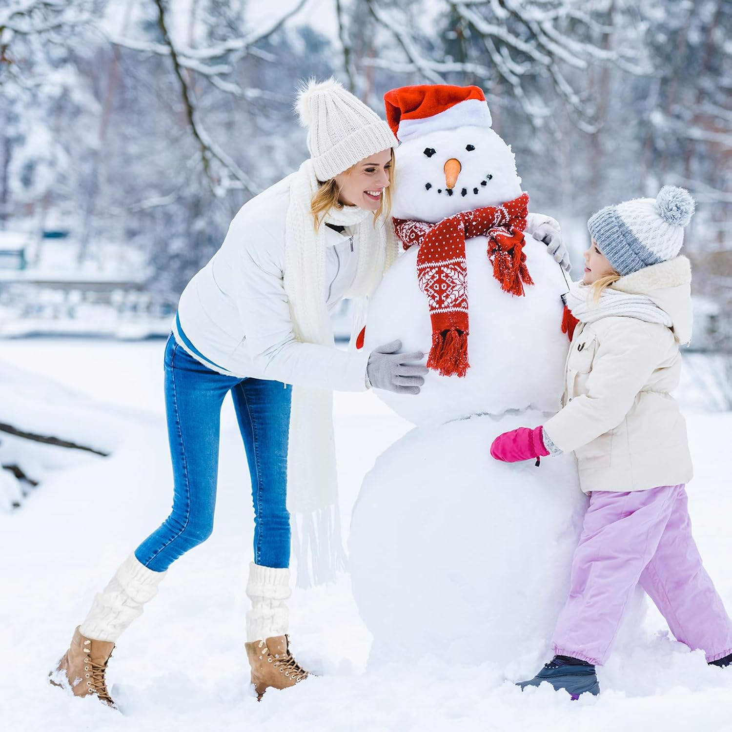 3 Pair Leg Warmers for Women Ice Skating Figure Skating Winter Zipper Knit Fleece Lined Warmer - Image 5