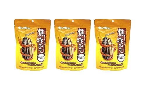ChaCha Semillas de girasol tostadas sabor caramelo, (paquete de 3, total de 16.92 onzas)