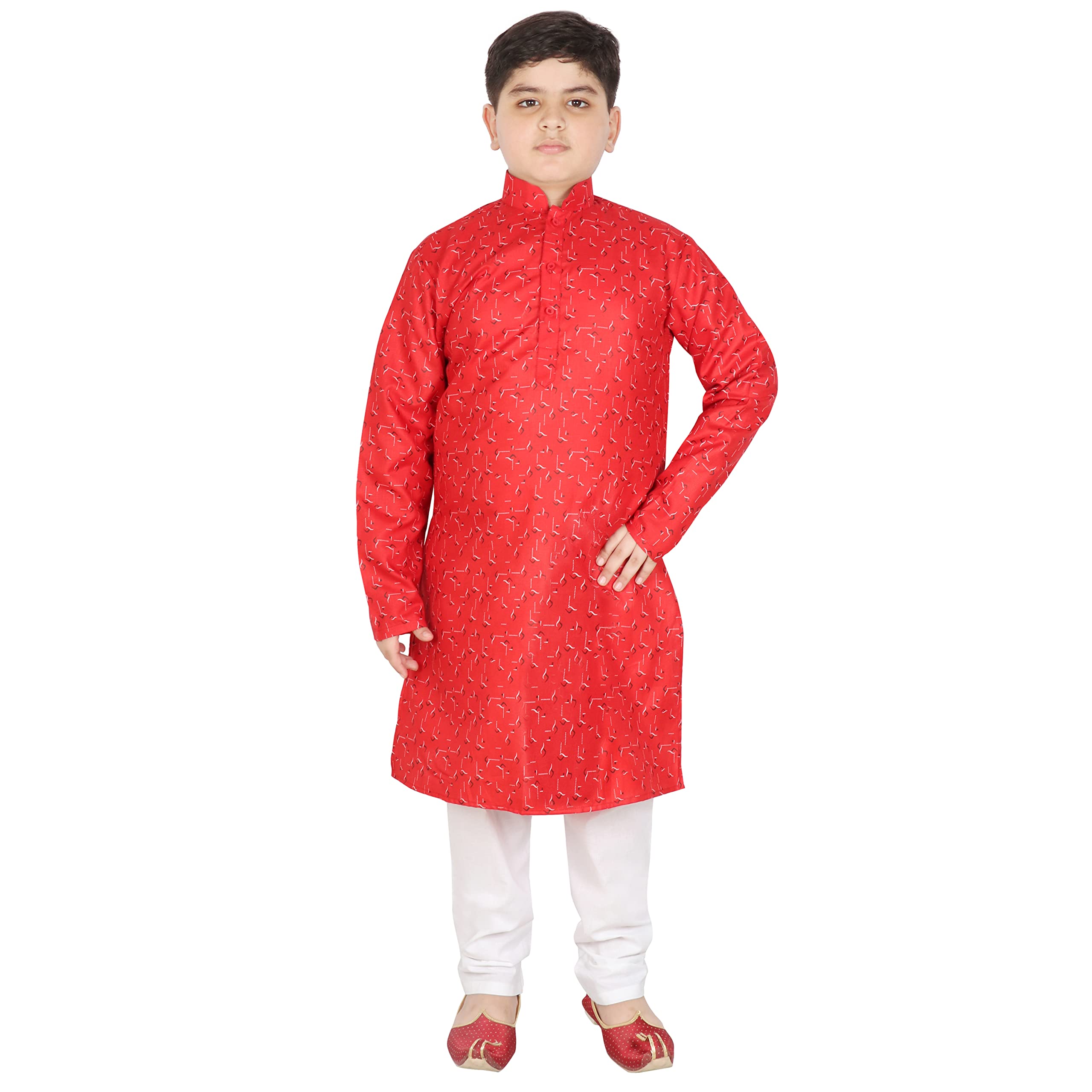 SG YUVRAJPrinted Cotton Kurta Pyjama Set For Boys