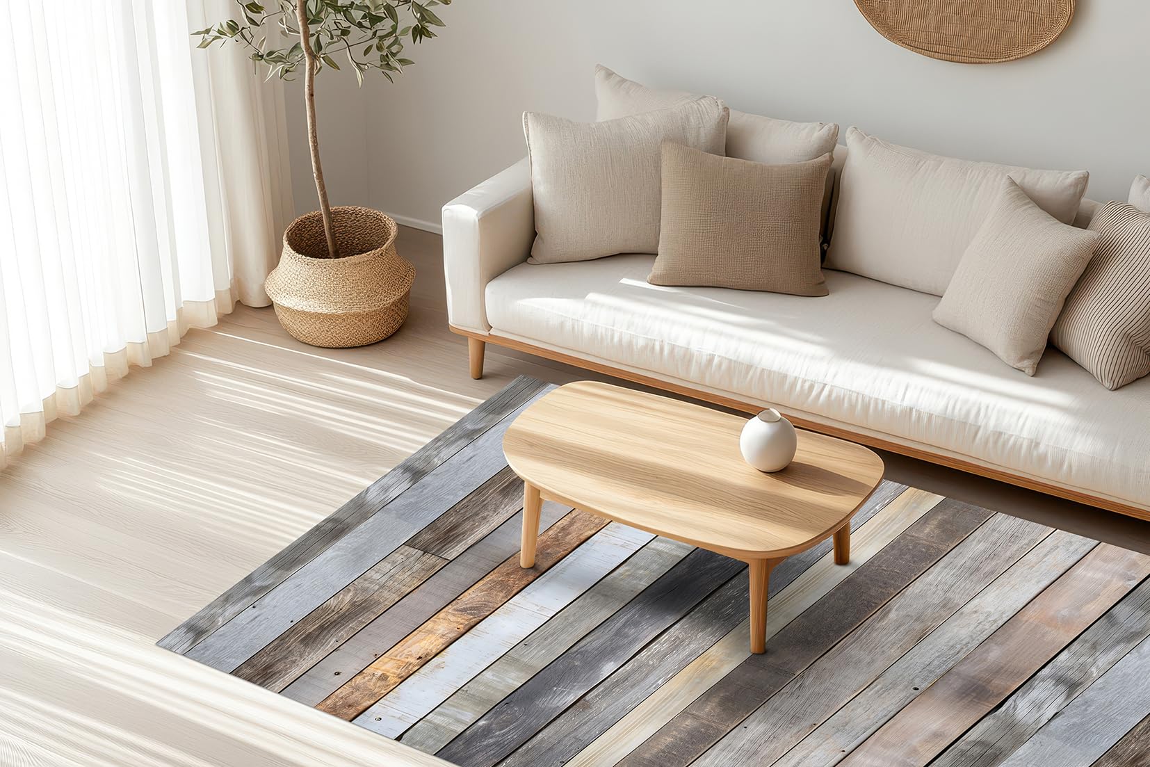 DobleUve Estudio Vinyl Teppich Oasis | Mehrfarbig | 140x200 cm | Waschbarer Rutschfester Küchenläufer | Vinylteppich Kinder | Vinylboden | Vinylteppich für Wohnzimmer