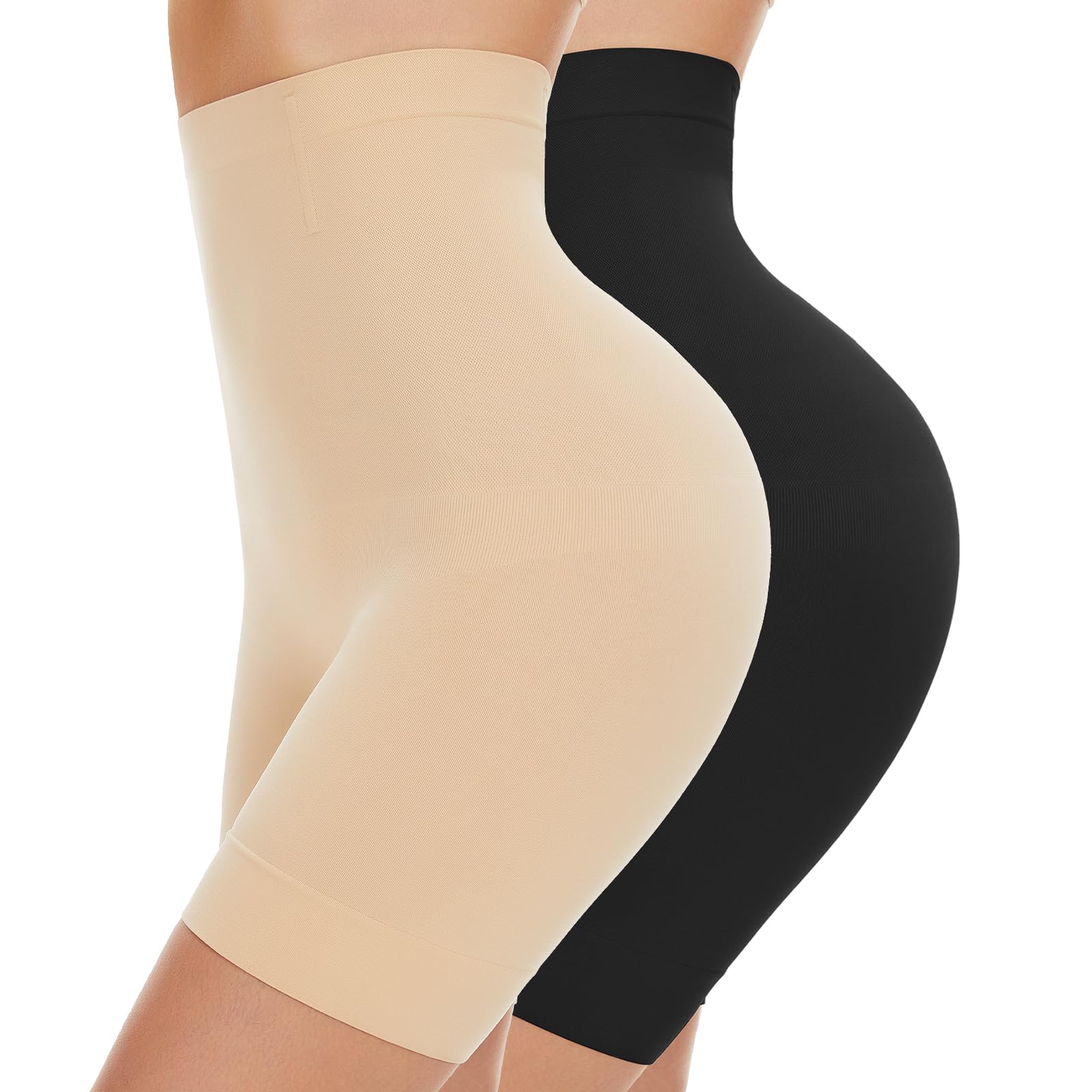 SIMIYA Bauchweg Unterhose Damen Hohe Taille Shapewear Nahtlose Miederhose mit Bein Figurenformend Miederpant Baumwolle Unterwäsche Hose unter Kleid Kurze Shorts