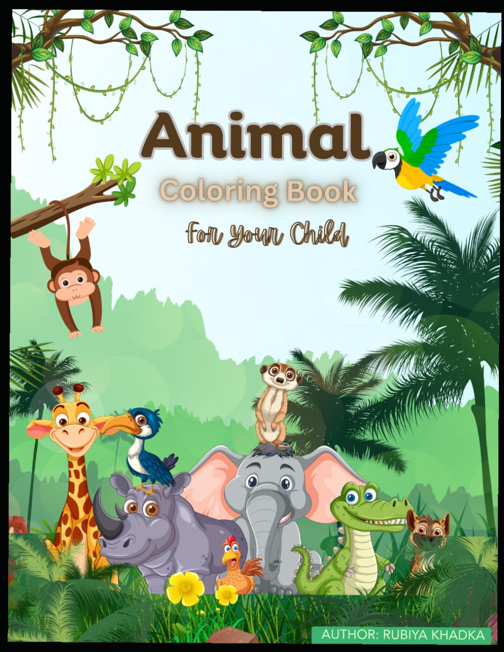 Happy Little Animals Coloring Book for Kids Aged 3 to 6